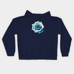 Giant Cerulean Blue Rose Kids Hoodie